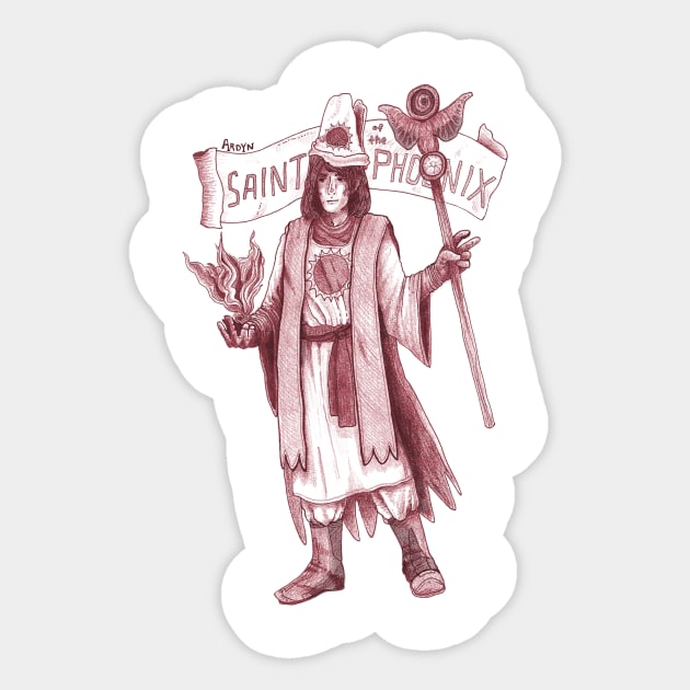 Ardyn, Saint of the Phoenix Sticker by Ballyraven